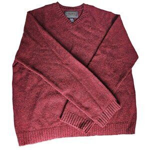 Abercrombie & Fitch Men's Maroon Wool V neck Pullover Sweater size XL